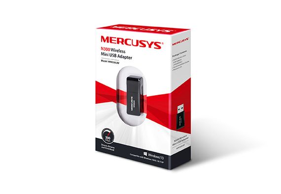 WiFi-адаптер MERCUSYS MW300UM N300 USB2.0 mini (MW300UM) | Зображення 2