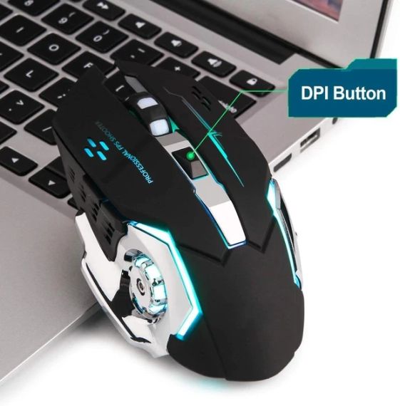 Беспроводная игровая мышка T2 RGB подсветка USB Charge+Bluetooth бесшумная со встроенным аккумулятором Black | Зображення 7