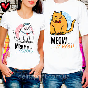Парні футболки для закоханих "Котики - Meow"