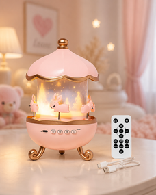 Дитячий нічник проектор зоряного неба Bluetooth Fairy Tale E11 акумуляторний світильник карусель 6 змінних картинок з LED підсвічуванням та музикою