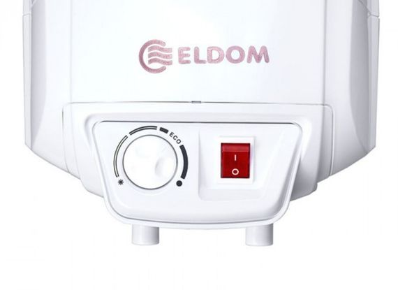 Водонагрівач Eldom EXTRA LIFE 10 л, над мийкою, 2,0 кВт, "мокрий" ТЕН, вертикальний, прямокутний, білий (72325NMP) | Зображення 1