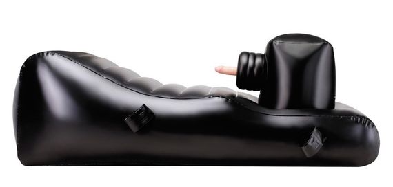 Ліжко для сексу надувне NMC Louisiana Lounger з трьома вібраторами, чорне Sex Aura | Зображення 1