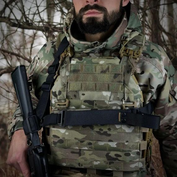 Ремінь  одно/двоточковий для АК, AR   карабіном H&K та за звуження прикладу чорний | Зображення 2