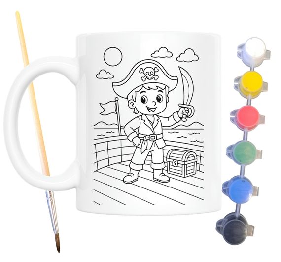 Набор для творчества кружка раскраска Пират 330 мл белая (КР0144) | Зображення 1