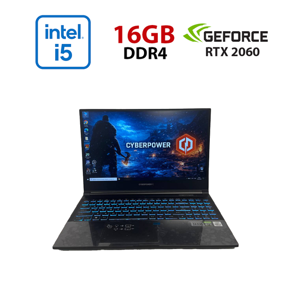 Ігровий ноутбук CyberPower Tracer IV GK5MR00 / 15,6" (1920x1080) IPS / Intel Core i5-10300H (4 (8) ядра по 2,5 - 4,5 ГГц) / 16 ГБ DDR4 / 512 ГБ SSD M.2 / nVidia GeForce RTX 2060, 6 ГБ GDDR6, 192-біт / Веб-камера б/в