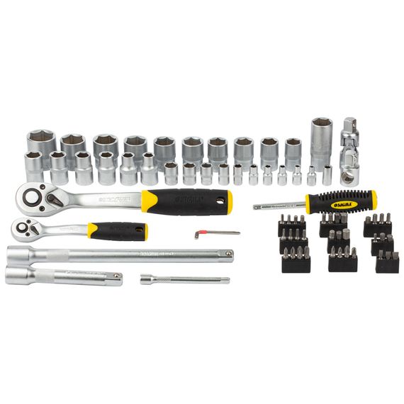 Набір насадок торцевих і біт Sigma 1/4", 1/2" 72 шт CrV mid (6003741) | Зображення 4