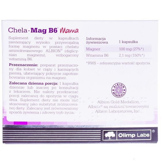 Вітамінно-мінеральний комплекс для спорту Olimp Nutrition Chela-Mag B6 Mama 30 Caps | Зображення 1