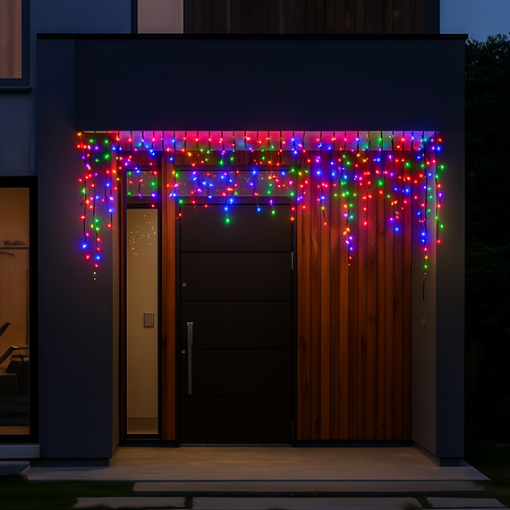 Новорічна гірлянда вулична Бахрома 6 м 105 LED чорний провід Мультиколор 6МBML | Зображення 1