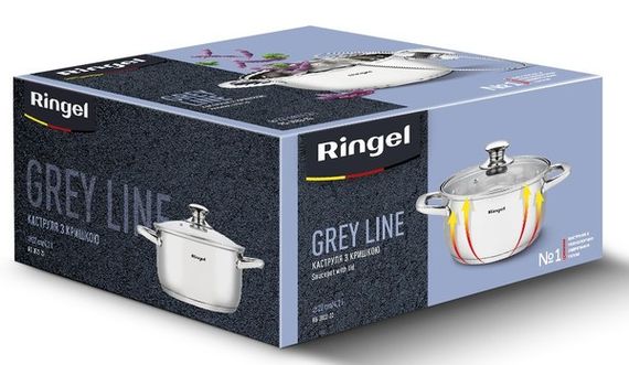 Каструля Ringel Grey line (4.2 л) 22 см | Зображення 5