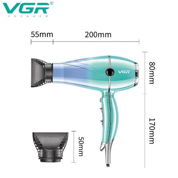 Профессиональный фен оригинал VGR V-452 2400 Вт, Фен без вреда для волос для дома и путешествий KD-94 | Зображення 7
