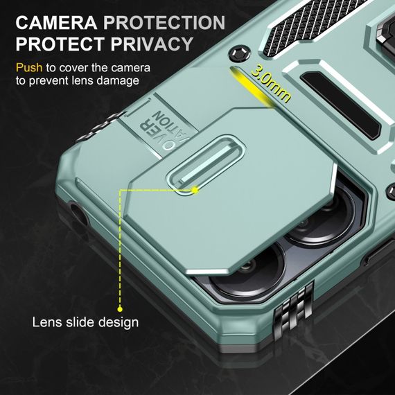 Ударопрочный чехол Camshield Army Ring для Xiaomi Poco X6 / Note 13 Pro 5G Зеленый / Light Green | Зображення 6
