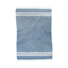 Плед Barine 9182 Туреччина 120*165 см  Вовна + Бавовна Синій