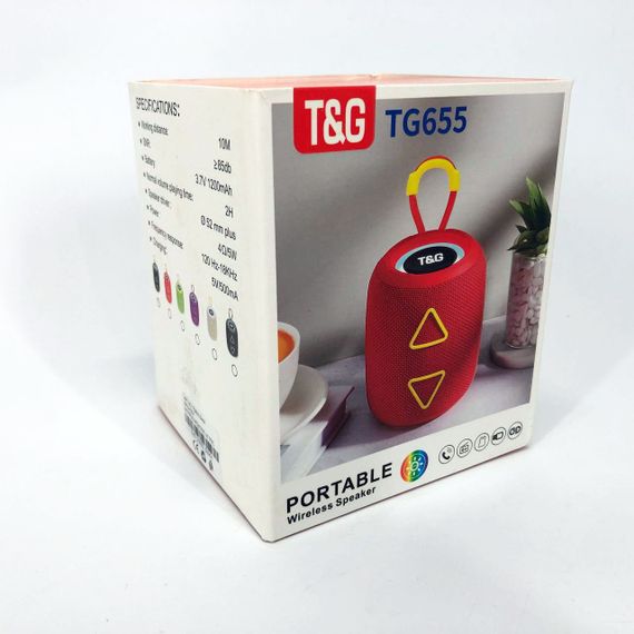 Портативна колонка TG655 5W з RGB підсвічуванням та ремінцем. HK-717 Колір: чорний | Зображення 6