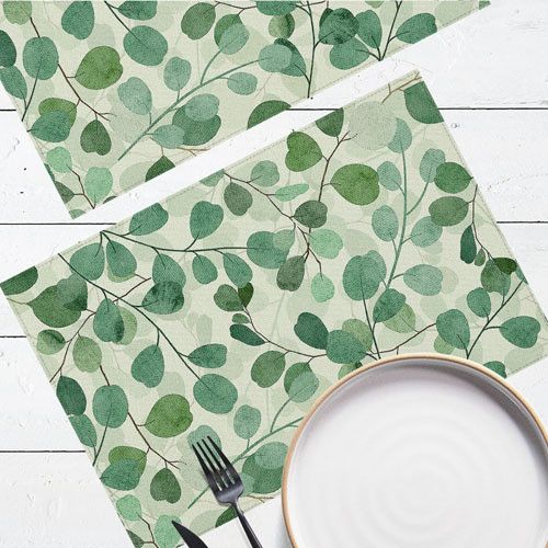 Сервировочная салфетка под тарелку Листочки 40х27 см, 2 шт (SRVS_O_24A013)