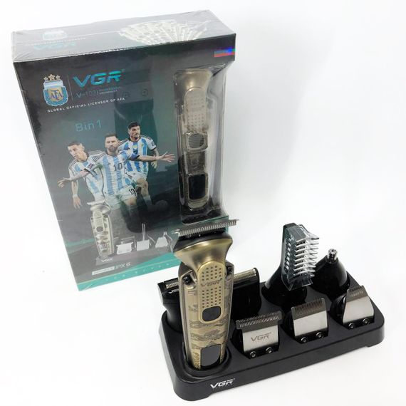 Набір для стрижки VGR 8 в 1 V-103, 19 насадок, Машинка для стрижки для дому, Машинка для стрижки чоловіча | Зображення 6
