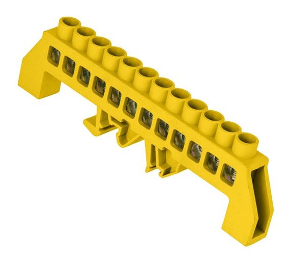 Шина универсальная изолированная «N» на DIN-рейку ШЛУ 6х9-12 желтый Ny95503146