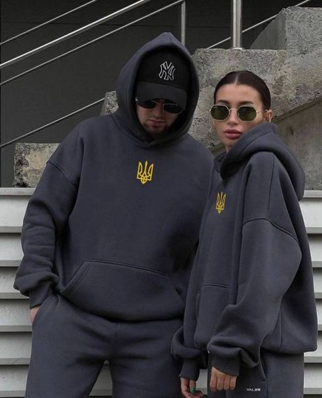 Теплий жіночий костюм на флісі колір графіт р.L/XL 446439 | Зображення 1