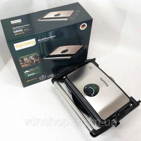 Электрический гриль барбекю кухонный Rainberg, Электрический контактный гриль для дома RZ-81