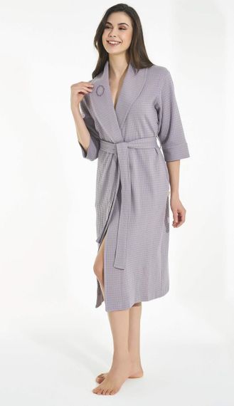 Женский трикотажный халат Nusa 0493 лавандовый 3XL | Зображення 6