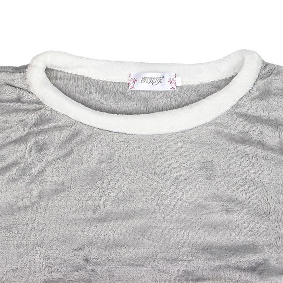 Женская пижама Lesko Bunny Gray L флисовая теплая костюм для дома | Зображення 4
