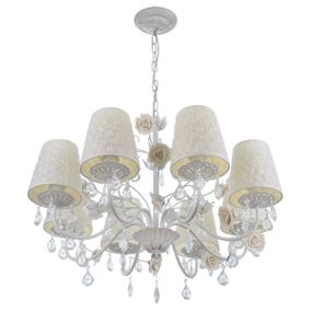Люстра подвесная с абажуром классическая E14 WH (BCL-726S/8)