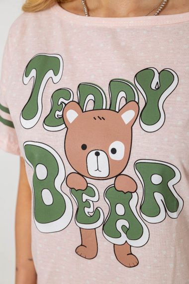 Пижама женские с принтом  -уценка, цвет персиковый, 243R15412-U | Зображення 4