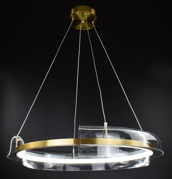 Люстра світлодіодна підвісна LED світильник для квартири на стелю лед 26893 Латунь 30-150х80х80 см. | Зображення 2