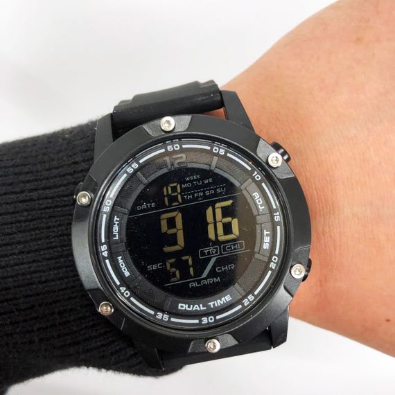 Годинник наручний чоловічий SKMEI 1762BK BLACK, Чоловічий армійський водостійкий тактичний годинник. Колір: чорний | Зображення 1