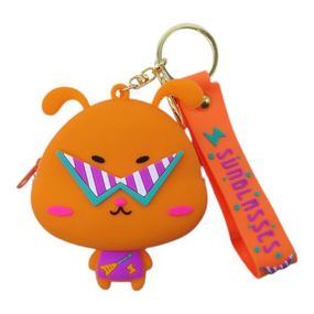 Кошелек-монетница, силиконовый, "Зайка", оранжевый