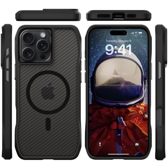 Чохол TPU Space Octagon with MagSafe для Apple iPhone 16 Pro Max (6.9") Carbon Black | Зображення 2