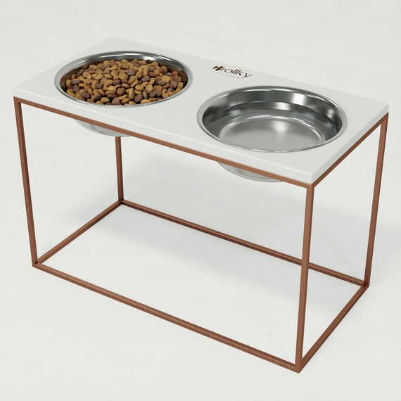 Миски на подставке для очень больших собак Hollky Base XXL40 (2 × 2,8 л) BXXL40-643240-GLWH | Зображення 1