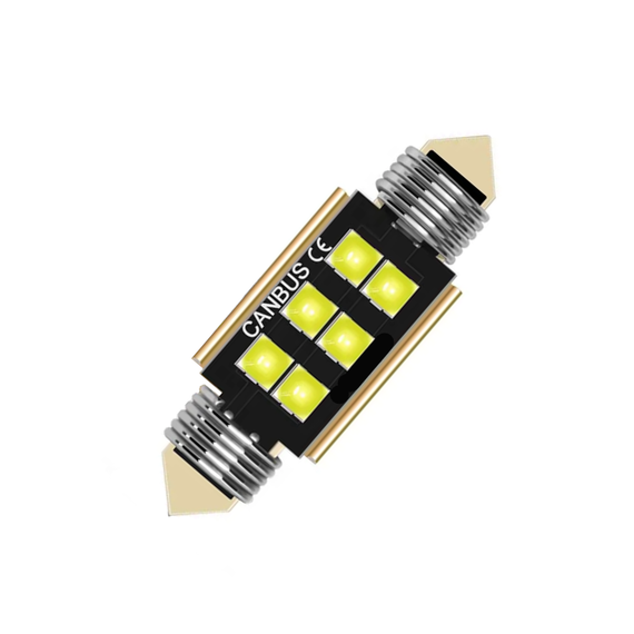 Автолампа Festoon, цоколь SV8.5-8, 3030 х 6 smd лінзовані, 36 мм, білий, 12-24 В | Зображення 2