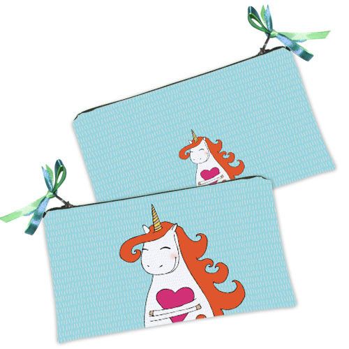 Косметичка женская Единорог с сердцем 20х12 см (K_17L025)