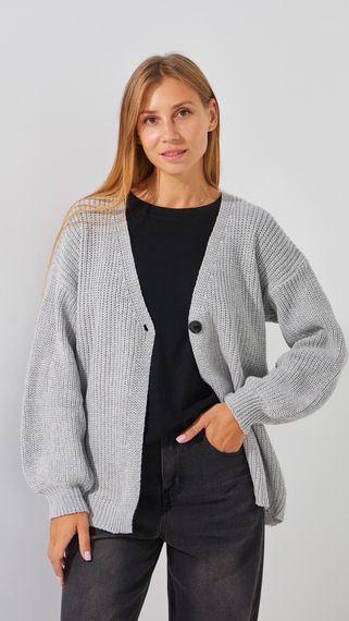 Кардиган однотонний жіночий 1025 One Size Сірий shop (2000999177521)