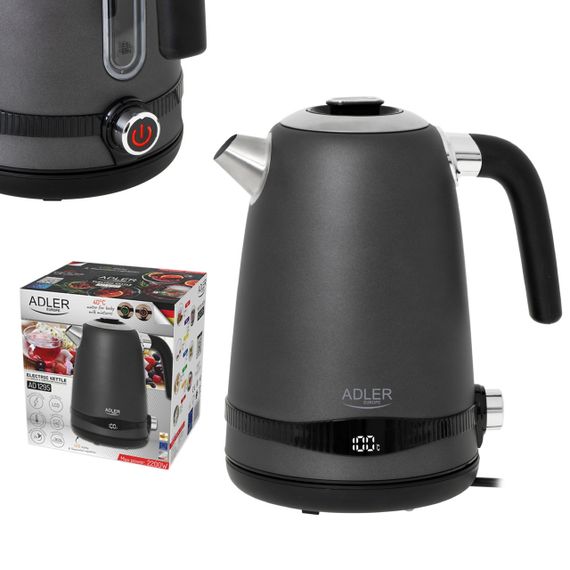 Электрочайник из нержавеющей стали Adler AD 1295 серый 1,7 л, 2200 Вт, с регулировкой температуры | Зображення 4