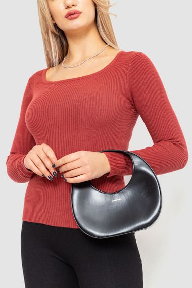 Кофта женская в рубчик  -уценка, цвет темно-коралловый, 204R9024-U-4 | Зображення 2