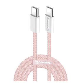 Кабель USB PD Type-C/Type-C ColorWay CW-CBPDCC061-P 3,0A 60W 1м рожевий