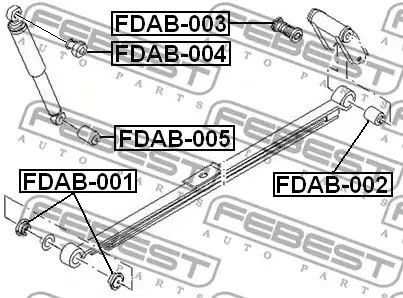 Сайлентблок заднього амортизатора Transit 06-14, FEBEST (FDAB005) | Зображення 1