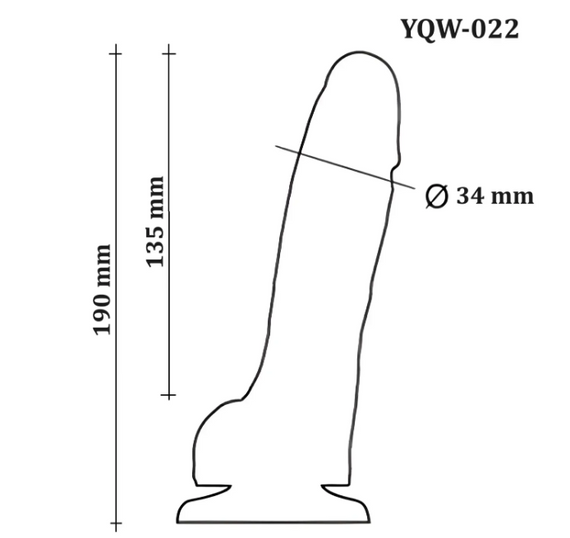 Фалоімітатор з мошонкою на присосці OYO - Dildo Double Layer Silicone YQW-022 (довжина 19 см, діаметр 3.4 см) Sex Aura | Зображення 5
