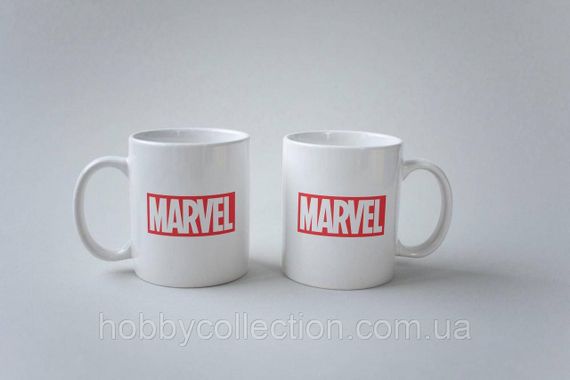 Кружка з принтом "Marvel" 330 мл Біла | Зображення 1