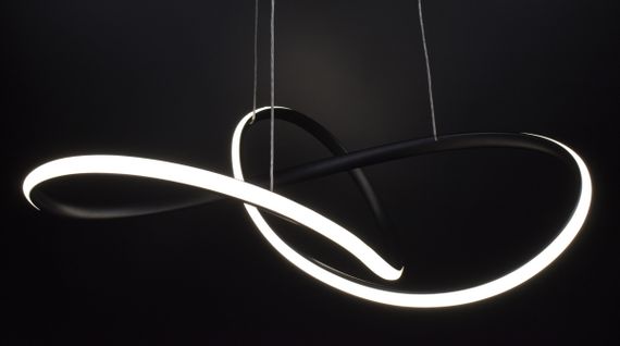 Люстра світлодіодна підвісна LED світильник для квартири на стелю лед 26987 Чорний 40-140х80х80 см. | Зображення 4