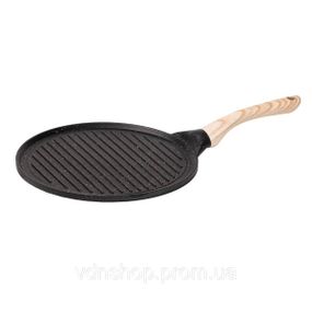 Сковорода гриль кругла Ø 26.5 см низька з гранітним покриттям чорна HP39581B