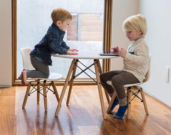 Стул детский Тауэр Вaby Eames DSW kids пластиковый белый, ножки дерево бук | Зображення 4