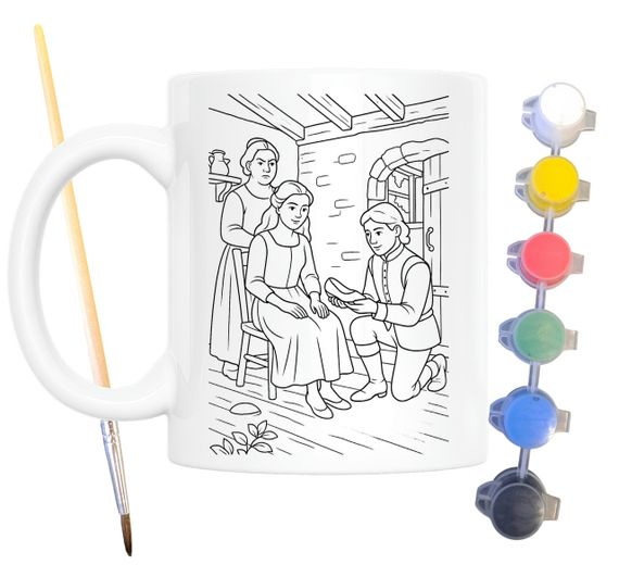 Набор для творчества кружка раскраска Золушка (по мотивам сказки Шарля Перро) 330 мл белая (КР0191) | Зображення 1