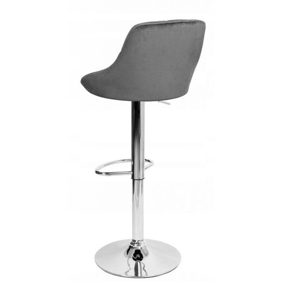 Барний стілець зі спинкою Bonro B-074 велюр сірий | Зображення 5