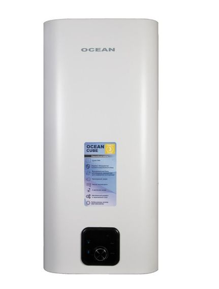 Водонагрівач Ocean CUBE 50 Л, 2,0 кВт, "мокрий, ТЕН, прямокутний, вертикальний, білий (RZF50D-4 ET+WT)