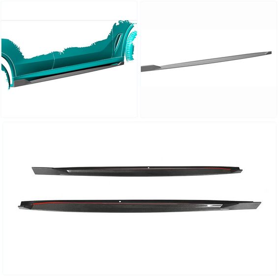 Накладки на пороги Карбон V2 (Натуральний карбон) для BMW X5 G05 2019- рр | Зображення 1