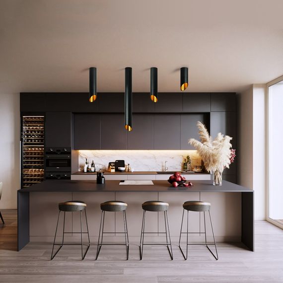 Люстра стельова на 1 лампочку 27617 Чорний 39х6х6 см. | Зображення 2