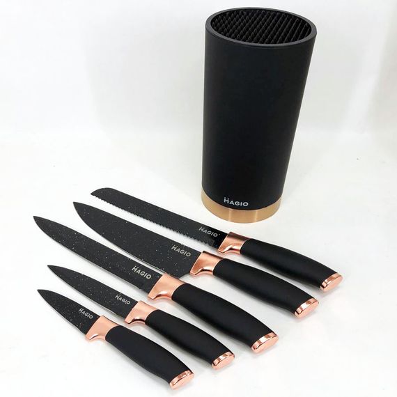 Набор ножей для поваров Magio, Нержавеющий кухонный нож, Качественный набор ножей с подставкой CD-80 | Зображення 5