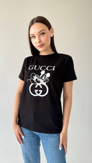 Жіноча футболка Gucci чорна | Зображення 5